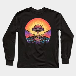 Psychedelic Shroom Mushroom Retro Art Long Sleeve T-Shirt